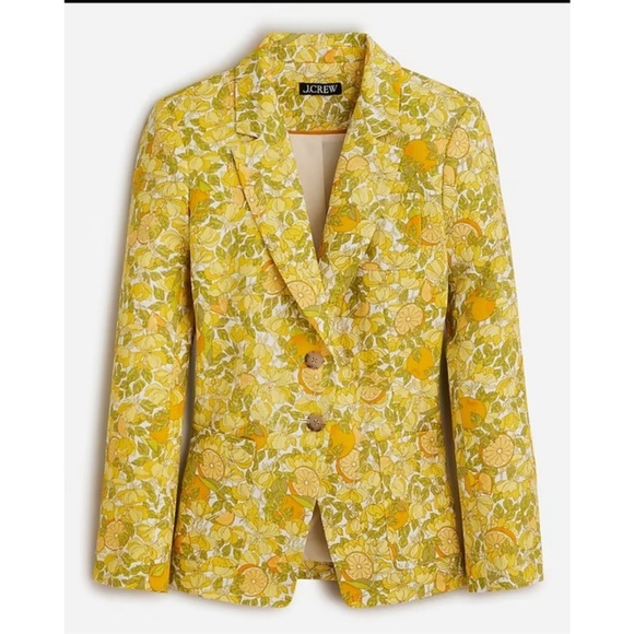 J.Crew Helena Limone Print blazer size 4 - Picture 1 of 11